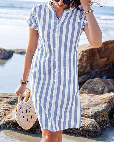 Dana - Striped Shirt Dress