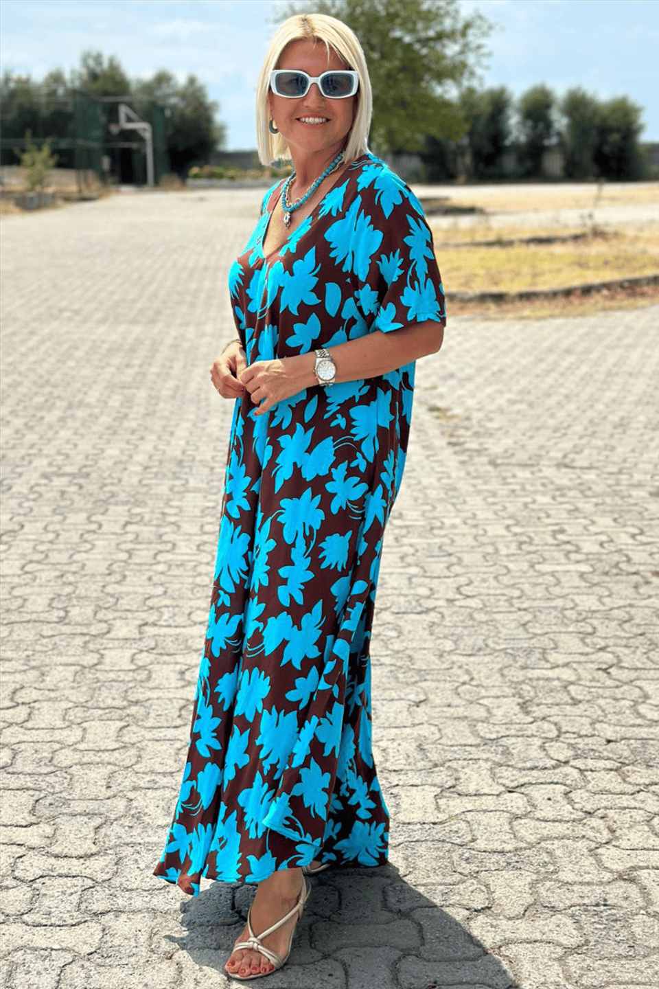 Liva™ | Botanical Elegance Maxi Dress