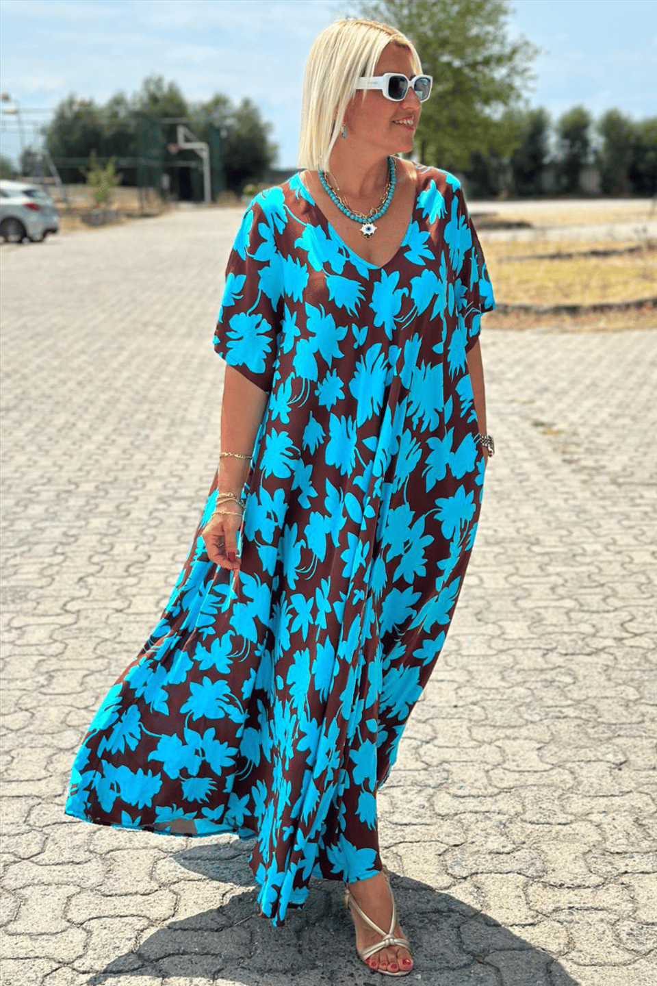 Liva™ | Botanical Elegance Maxi Dress