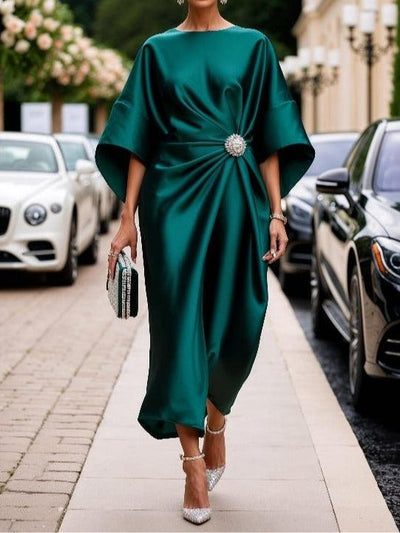 Elena | Luxe Shimmer Satin Long Dress