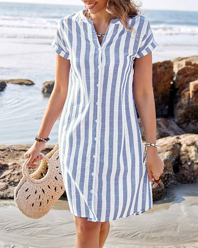 Dana - Striped Shirt Dress