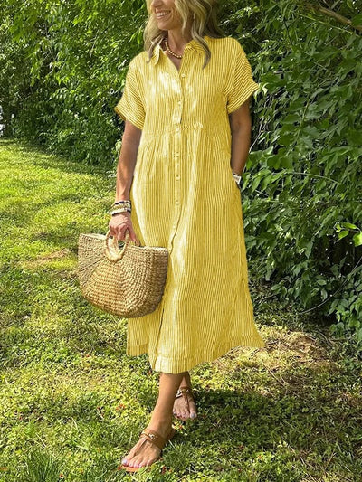 Judy | Striped shirt dress with functional pockets